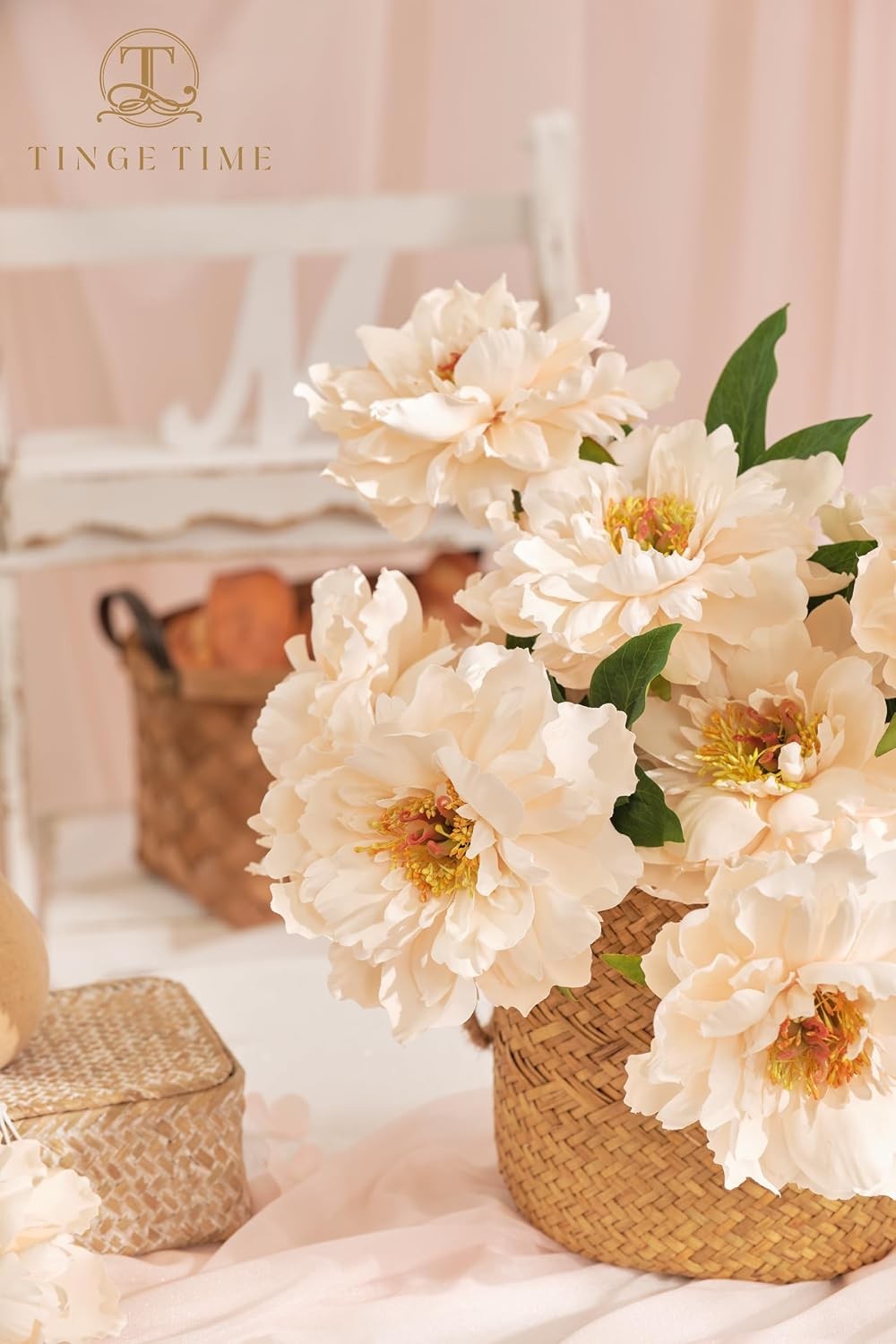 Artificial Peony Flowers 9pcs Silk Wedding Bouquet DIY Craft Fake Peony Flowers