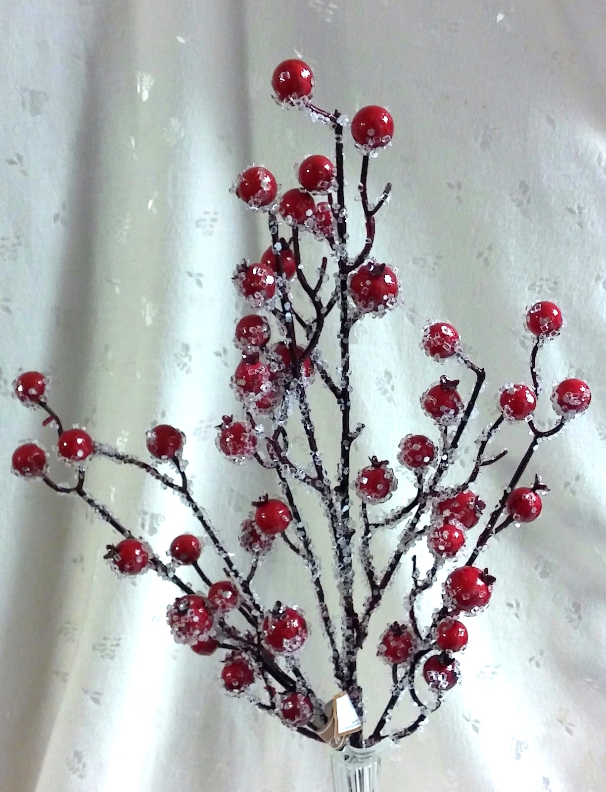 NWT Artificial Branch of Icy, Rustic, Red Berries, 23″ Tall