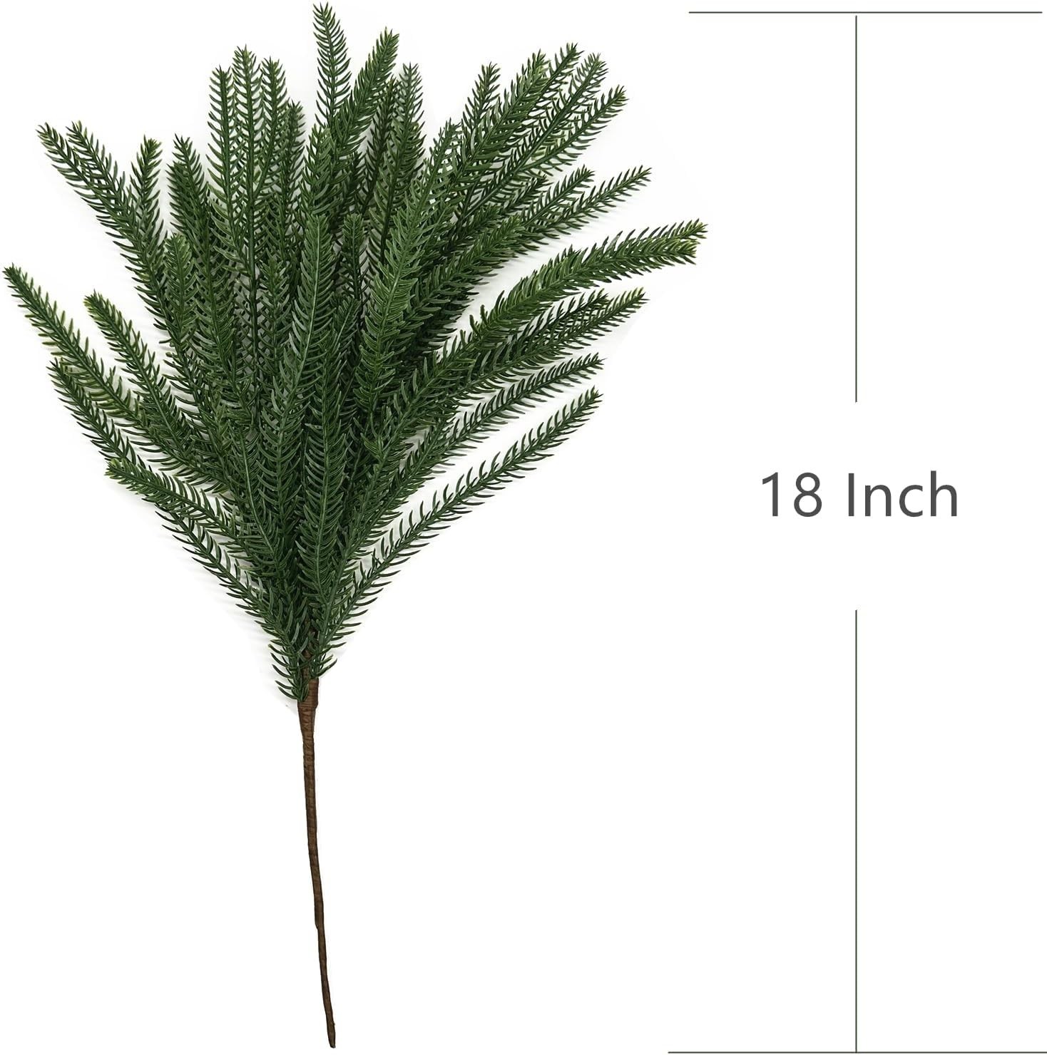 Lifelike Norfolk Pine Stems – 4-Pack 18 Inch Faux Greenery for Home Decor