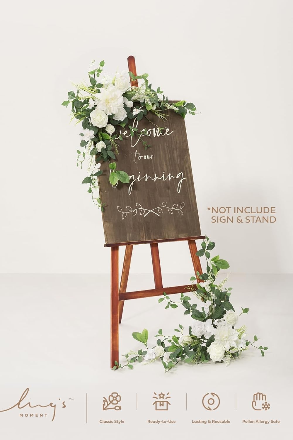 Ling’s Moment 2pcs Wedding Flowers Garland Artificial Floral Swag Arch