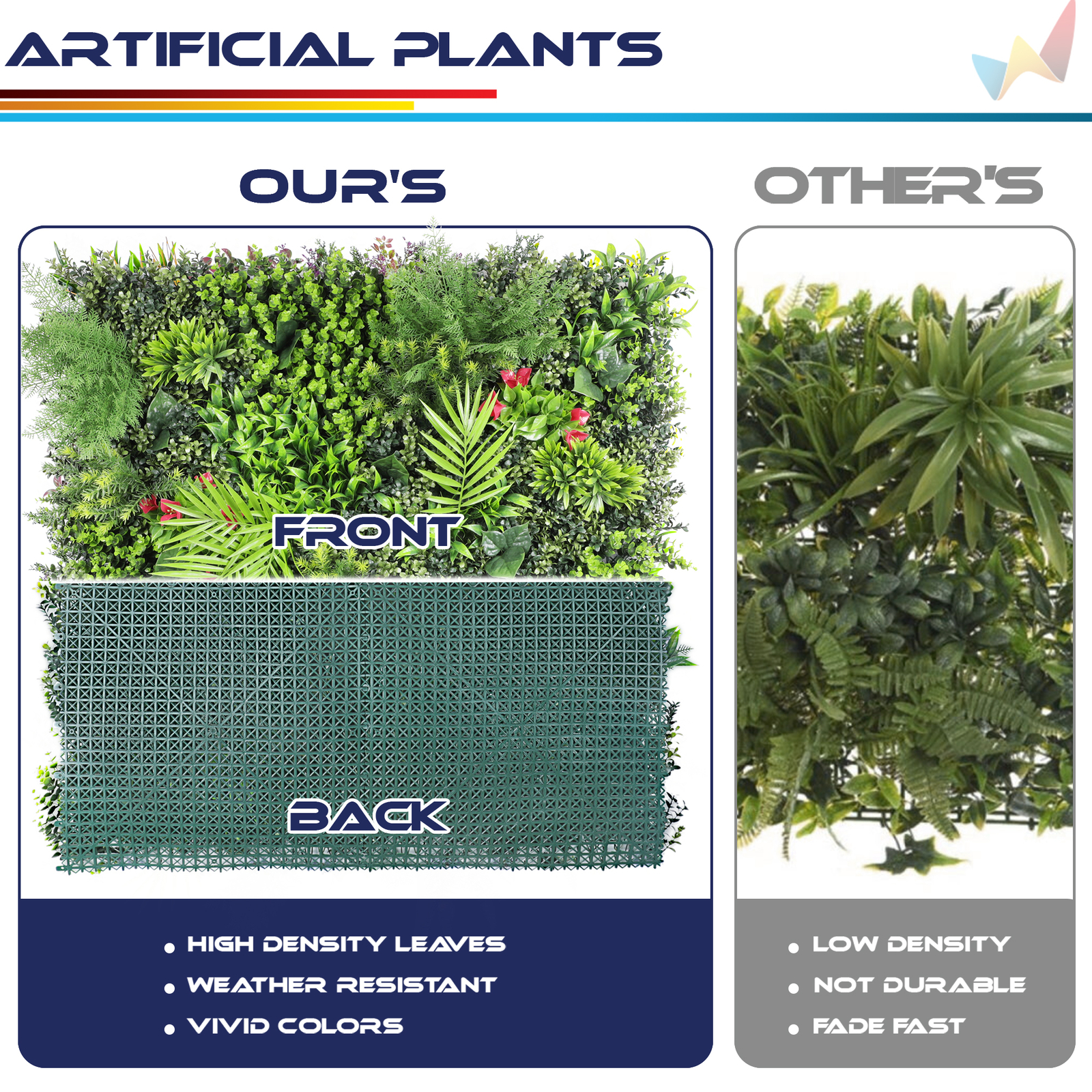 40″x40″ Artificial Faux 3D Mix Leaf Privacy Fence Screen Decor Panel Hedge V12