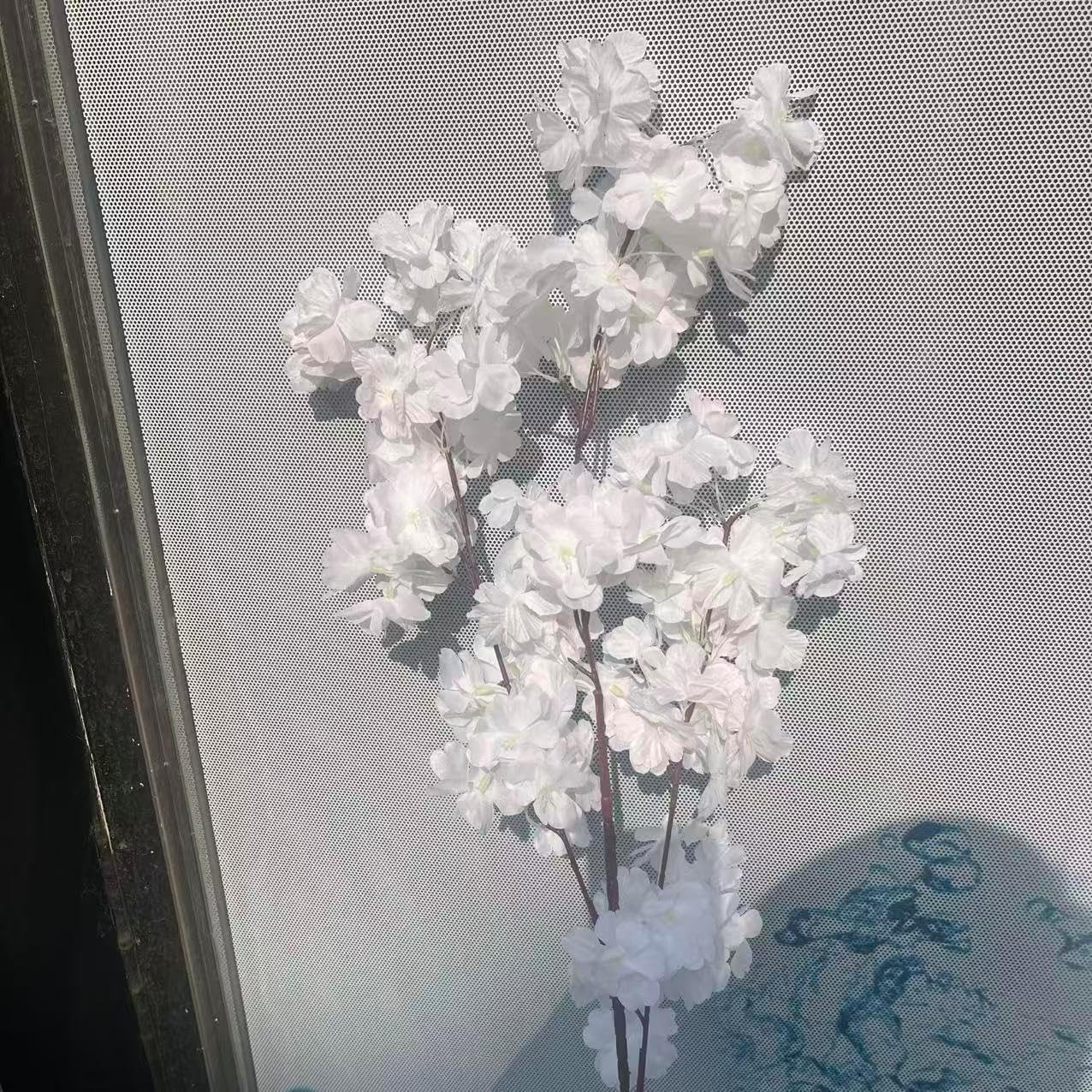 50PCS Artificial Cherry Blossom, Silk Cherry Blossom Branches, Realistic Fake Fl