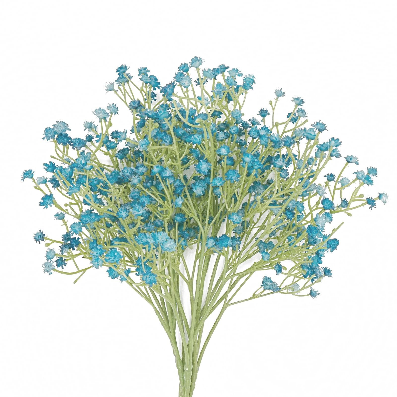 6 PCS Babys Breath Artificial Flowers Deep Blue 20.5 Inch Real Touch Decor