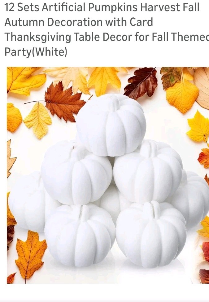 12 pc. Artificial Harvest Fall Table Decor Mini Pumpkin Set White