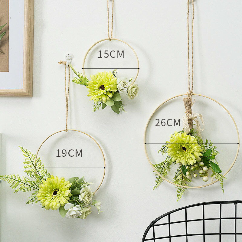 Nordic Bamboo Wreath Artificial Plant Garland Wall Pendant Wedding Hanging