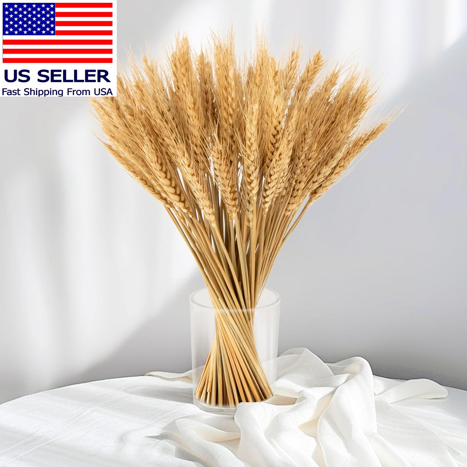 100 Stems Dried Wheat Stalks for Decor – Sheaves Grass Natural Bunch Flowers Hom