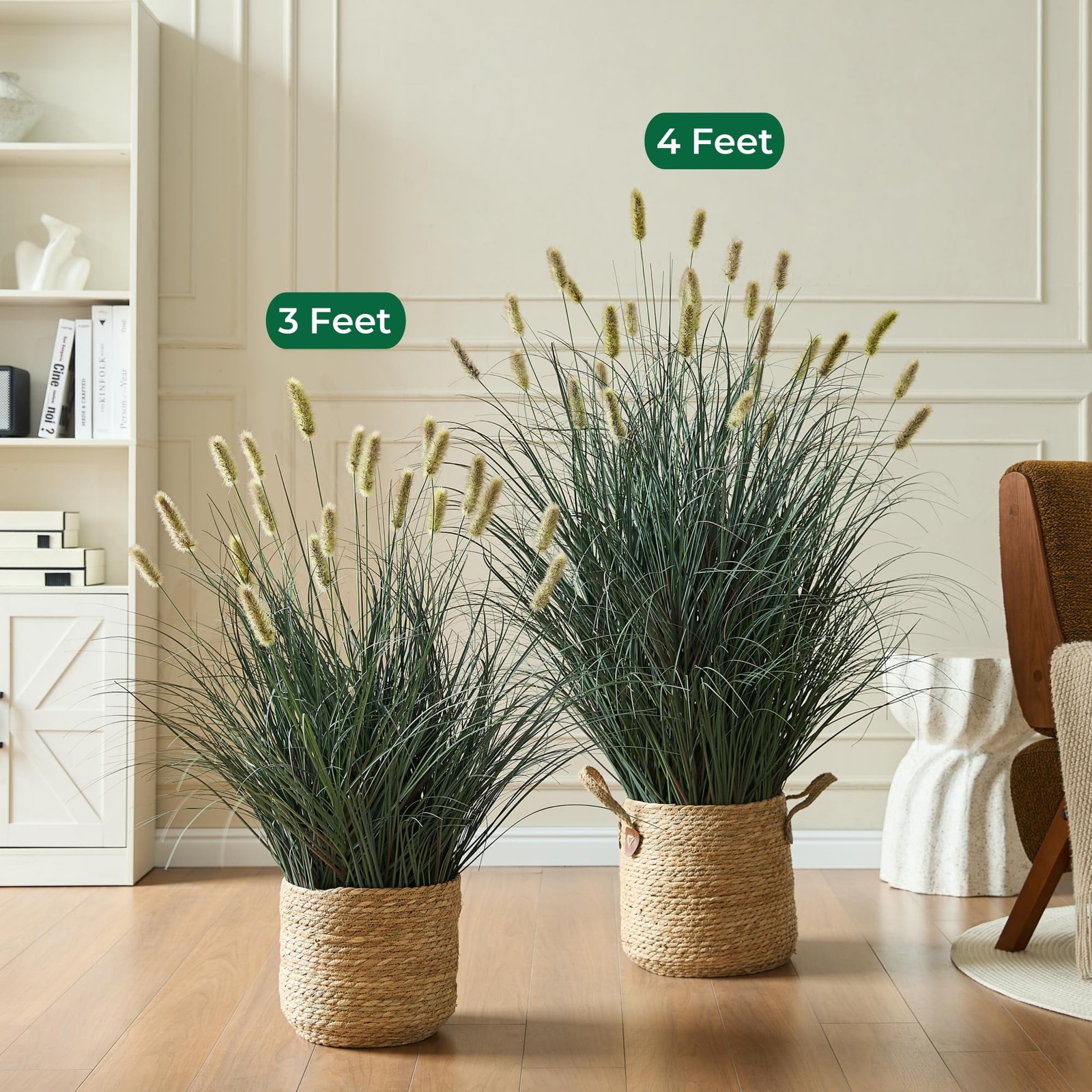 4ft Onion Grass, Artificial Plant and Greenery, Fake Floor Plants Indoor Outd…