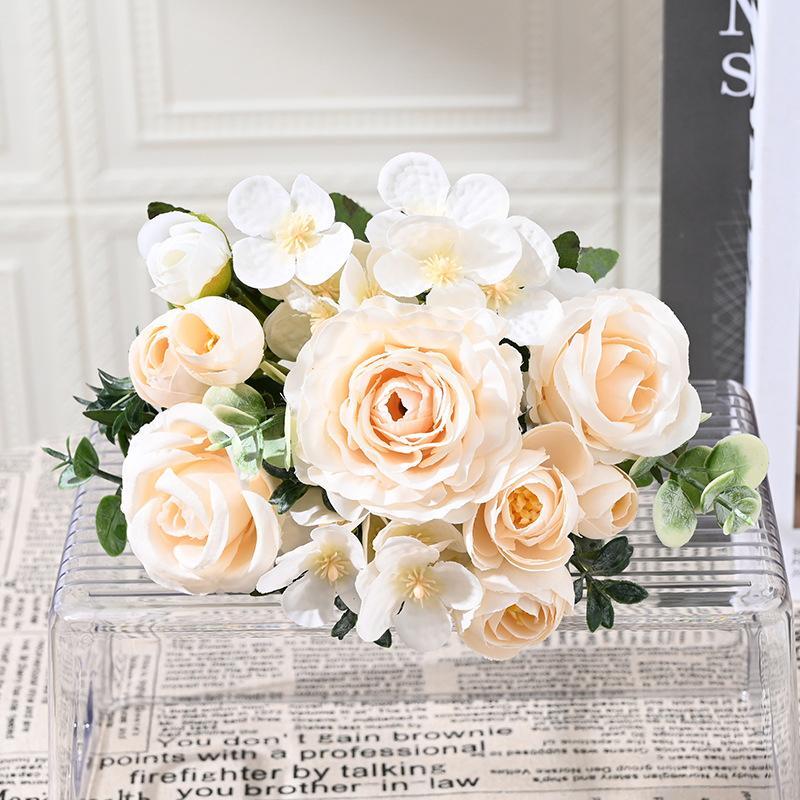 7-head Silk Peony Rose & Hydrangea Bouquet – Elegant Decor for Home & Events