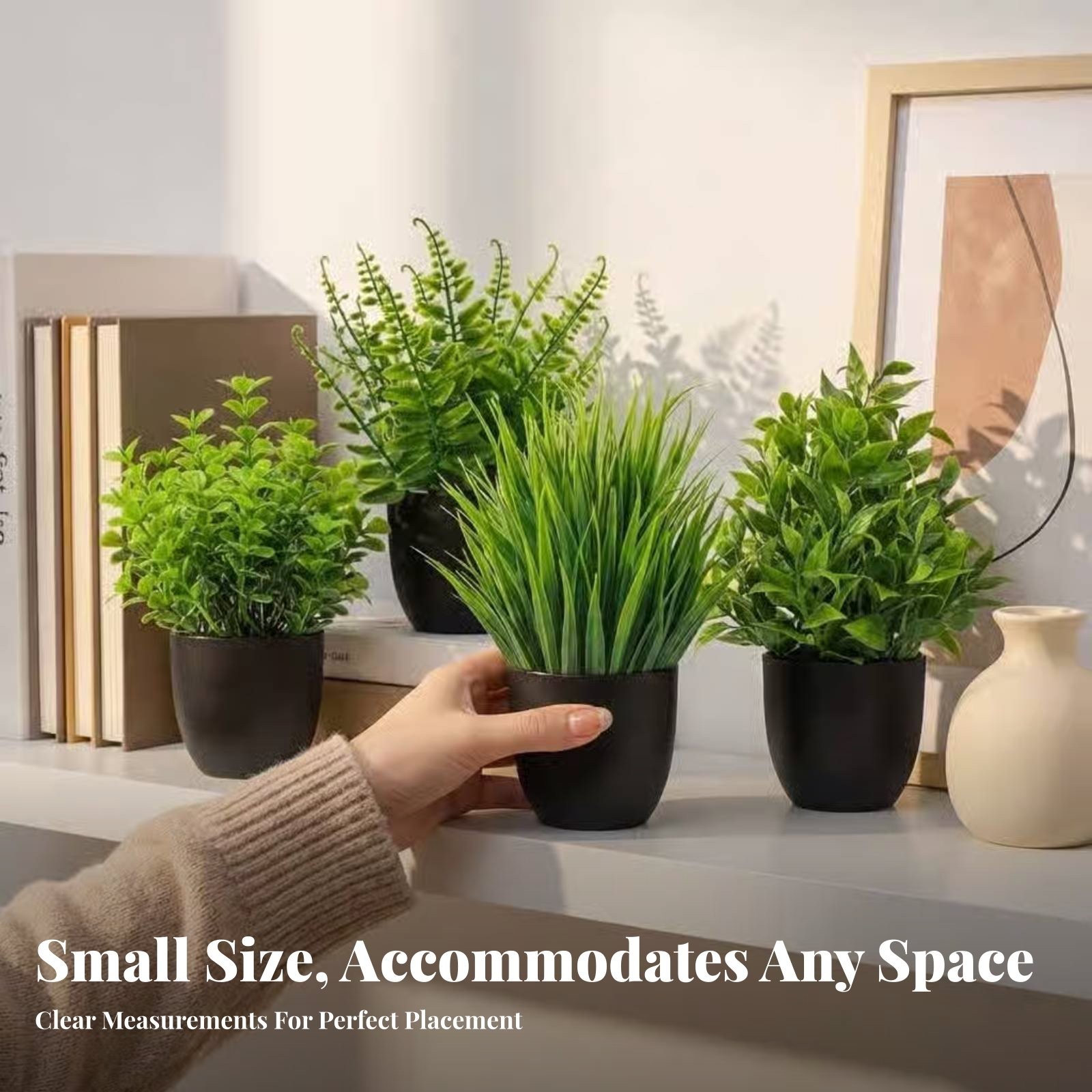 Small Fake Plants Tabletop Ornaments for Indoor Windowsills Office