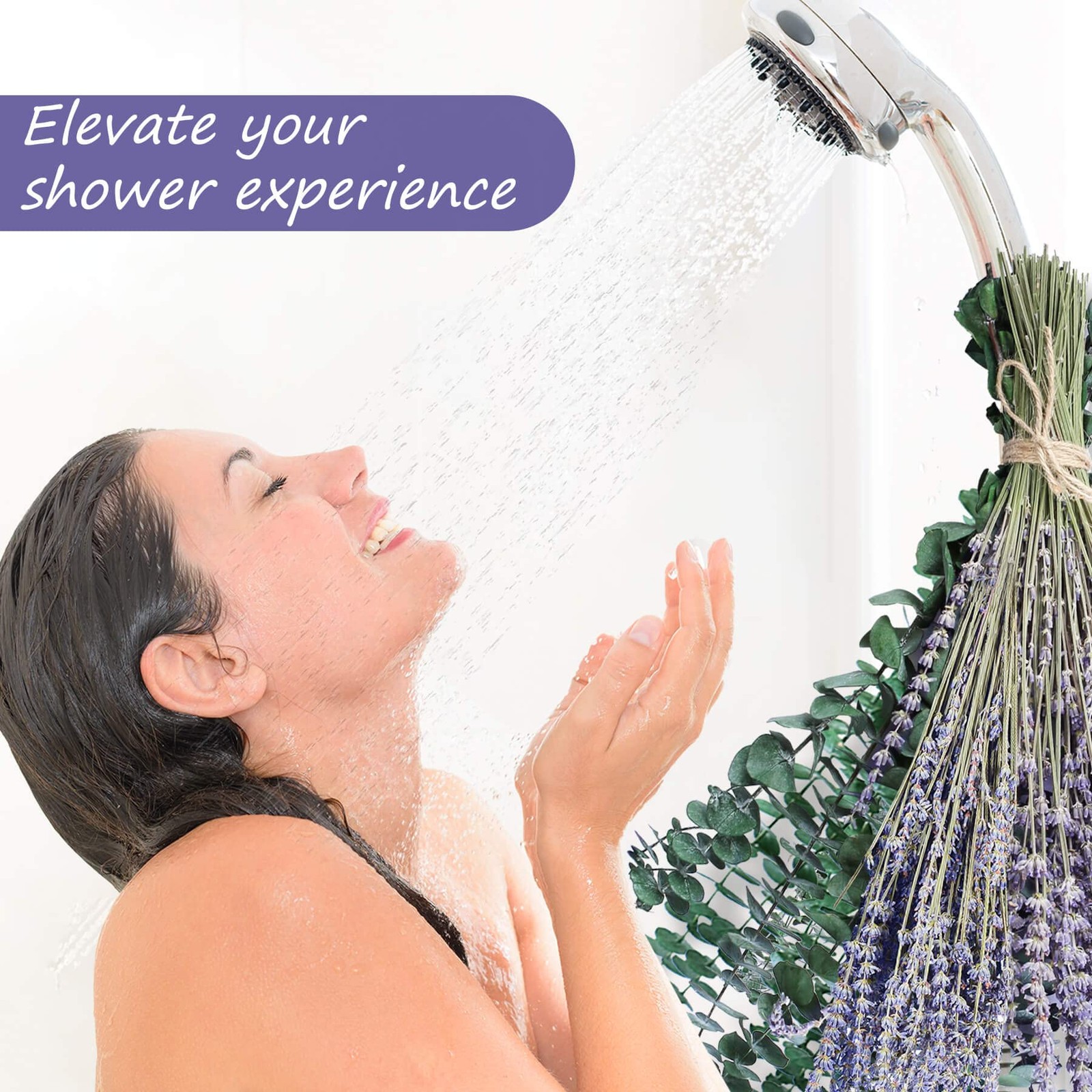 70PCS Preserved Eucalyptus Stems & Dried Lavender Bundles for Shower, 17” Na…