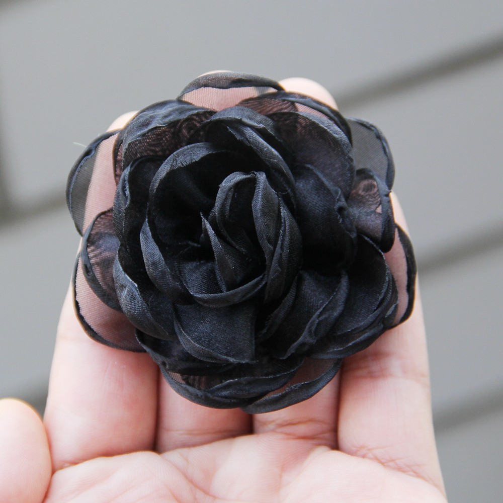 Sewing Fabric 3D Chiffon Flower DIY Chiffon Artificial Flower Burnt Edge Handmad