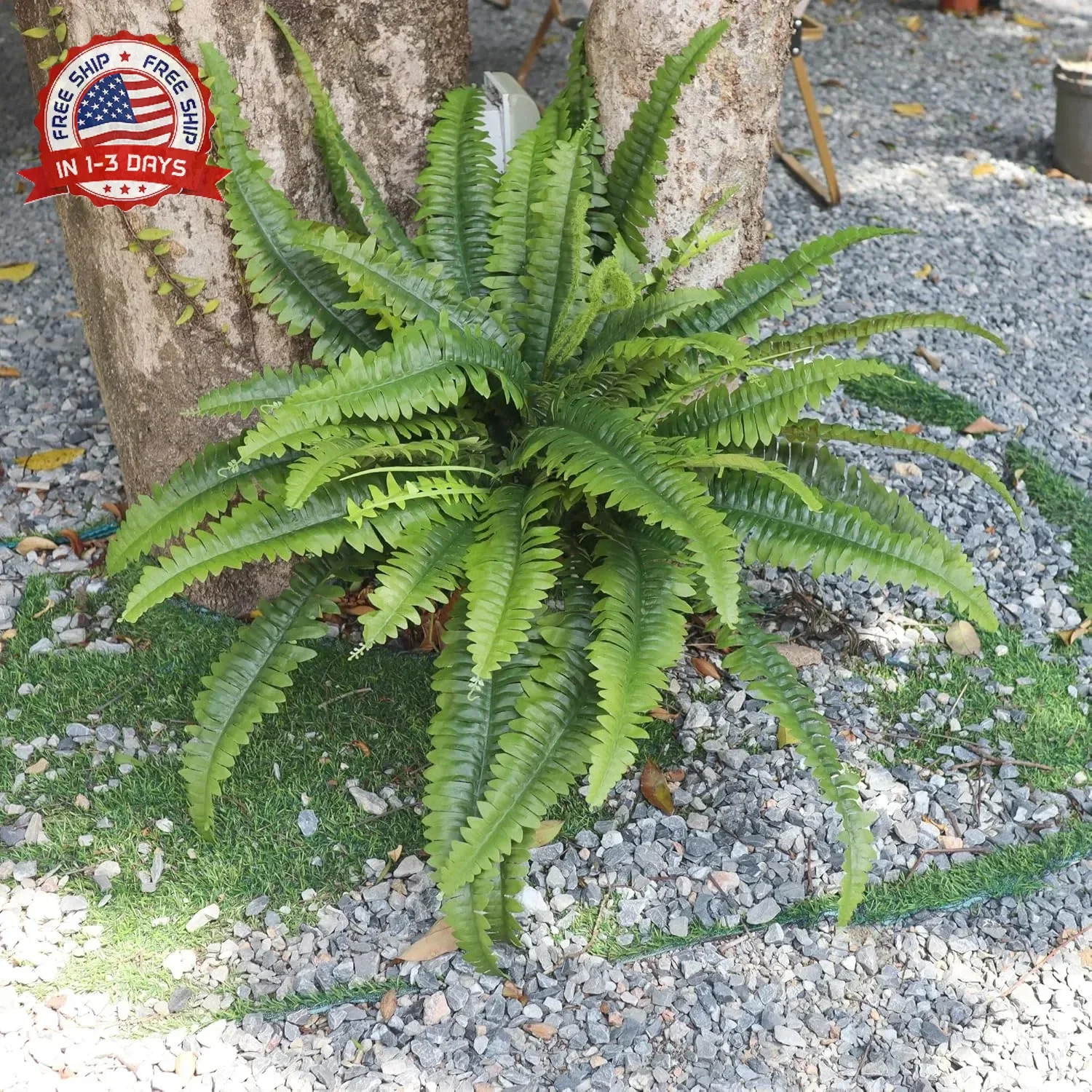 Artificial Ferns for Outdoors & Indoors, 45in Large Fake Ferns Plants with 55 Fr
