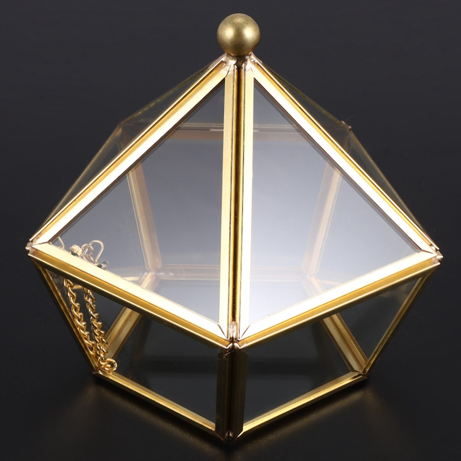 Glass Box Wedding Jewelry Case Immortal Flower Glass Cover Home7495