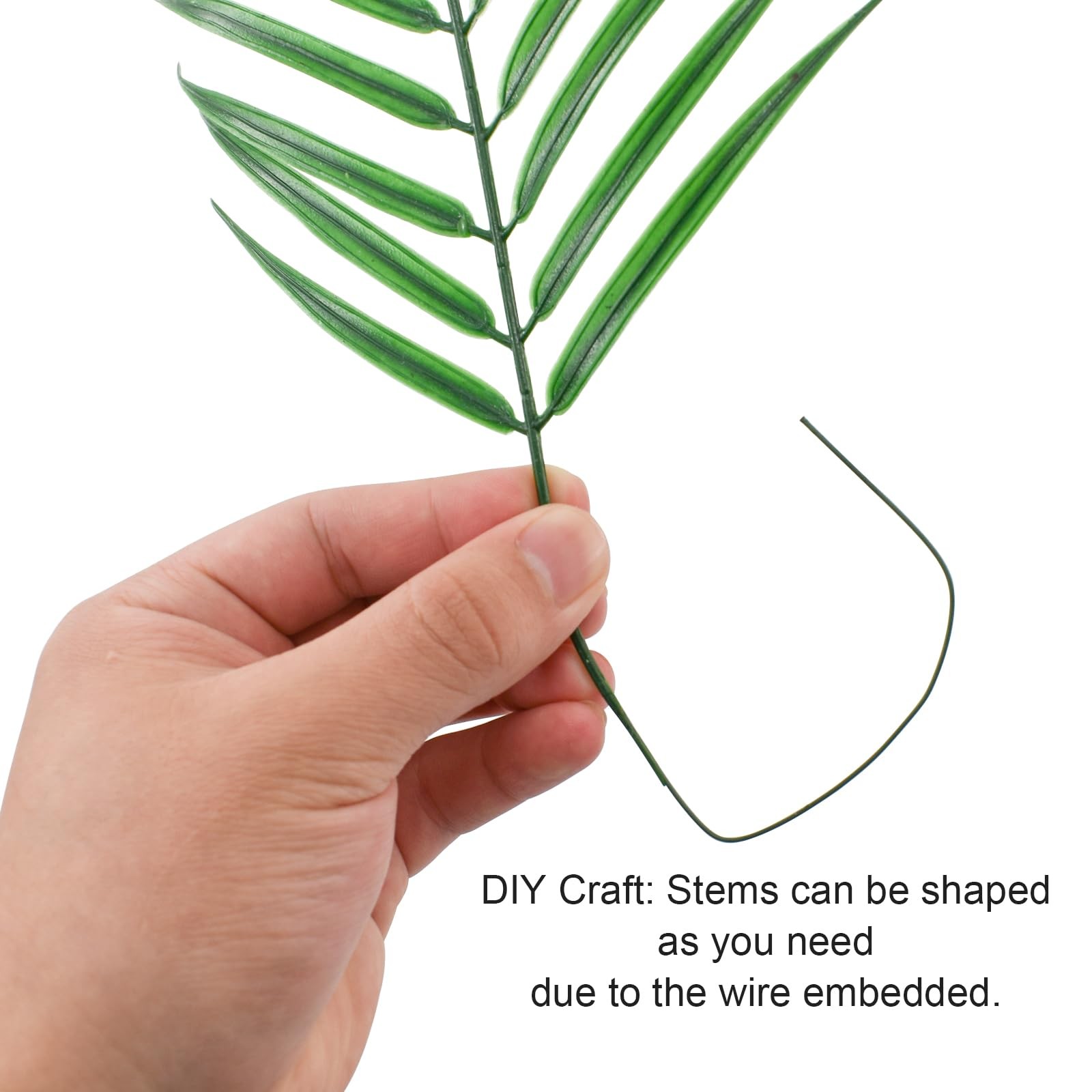 12Pcs Artificial Palm Leaves Tropical Palm Tree Leaves Greenery Faux Palm Fro…