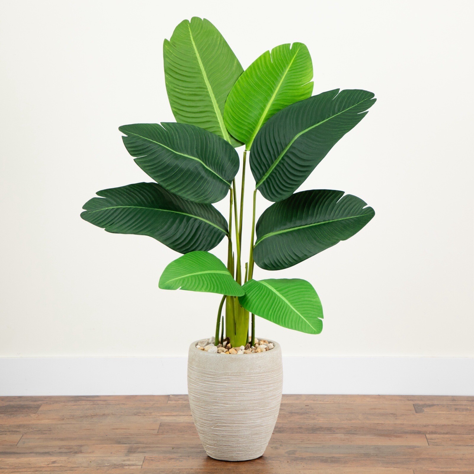 4’ Artificial Tropical Travelers Palm Tree in Decorative Planter Home Decor.