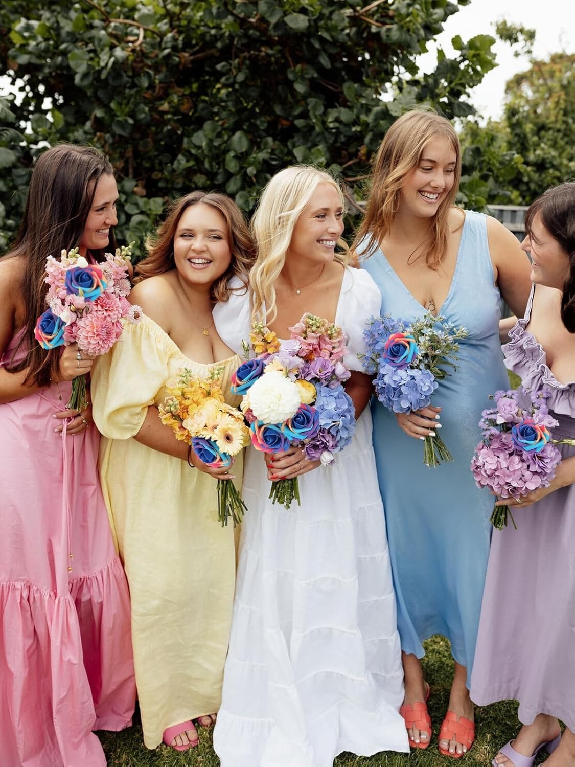 Rainbow Foam Roses – 30PCS Bridal Bouquet Flowers