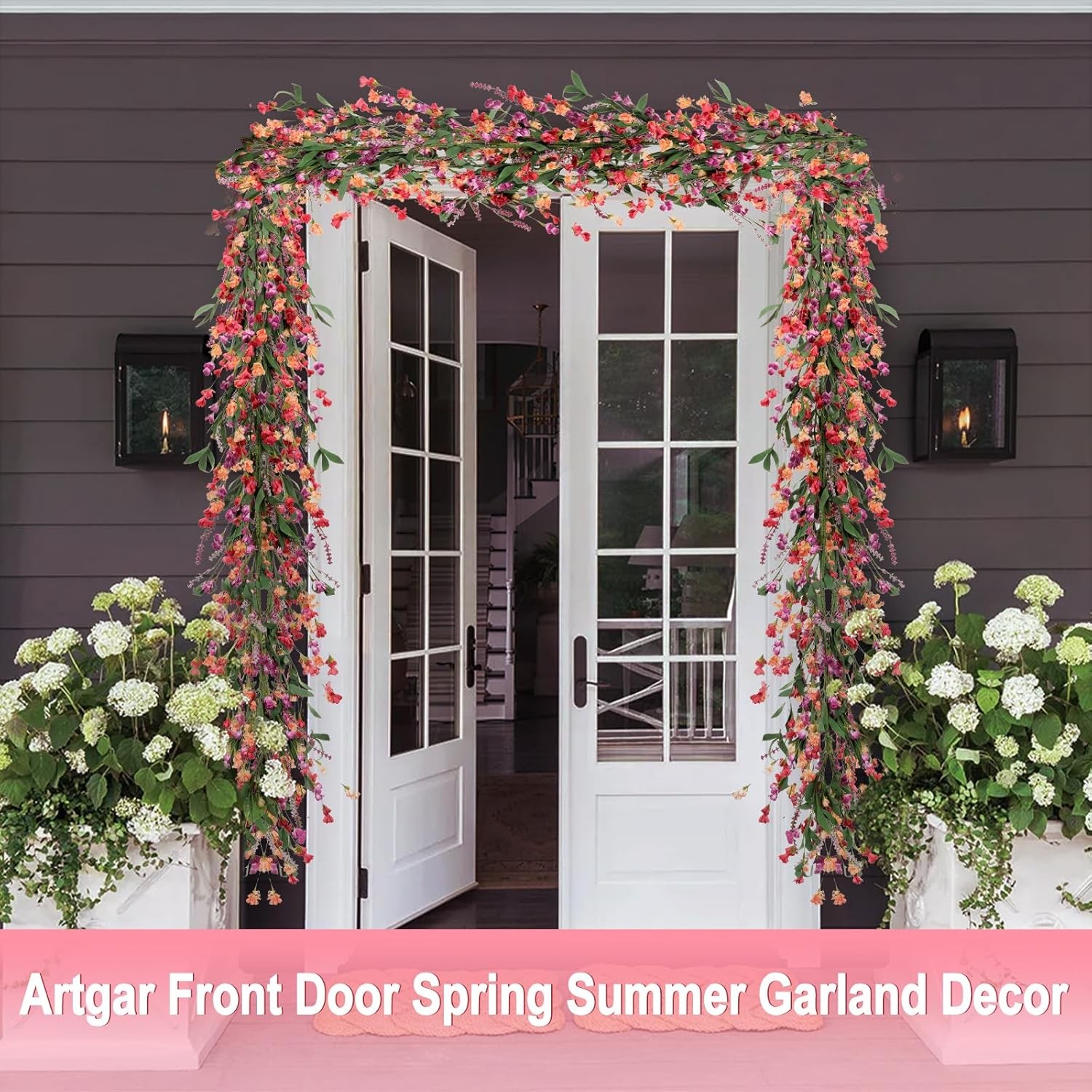 Flower Garland 6Ft Spring/Summer Garland Floral Garlands Mantle All Year Round