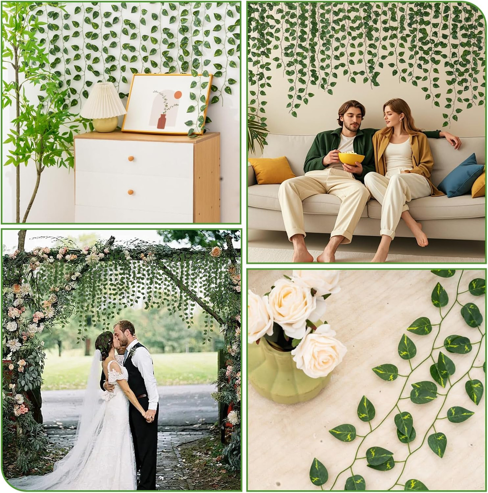 Artificial Ivy Vines, Faux Greenery Garland, 86 Feet Total Length, Indoor