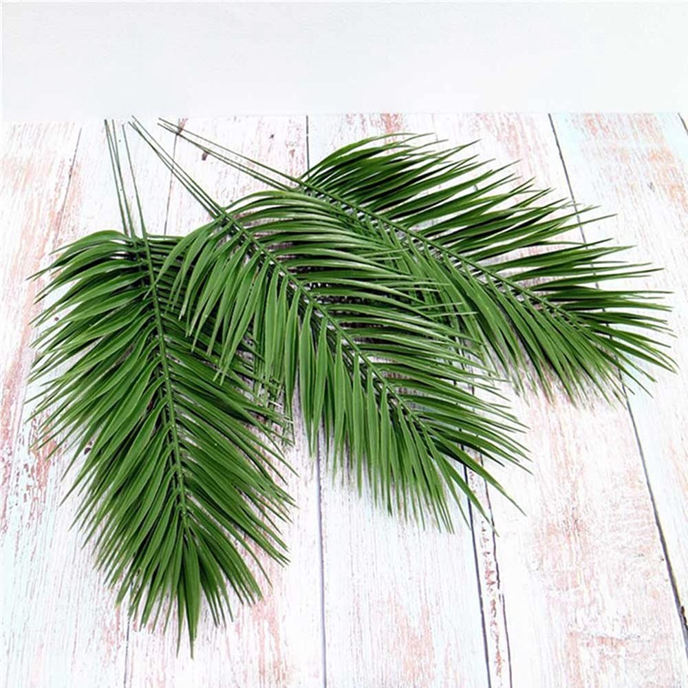 12 Pcs Artificial Palm Leaves Plants Faux Palm Fronds Tropical Large Palm Lea…