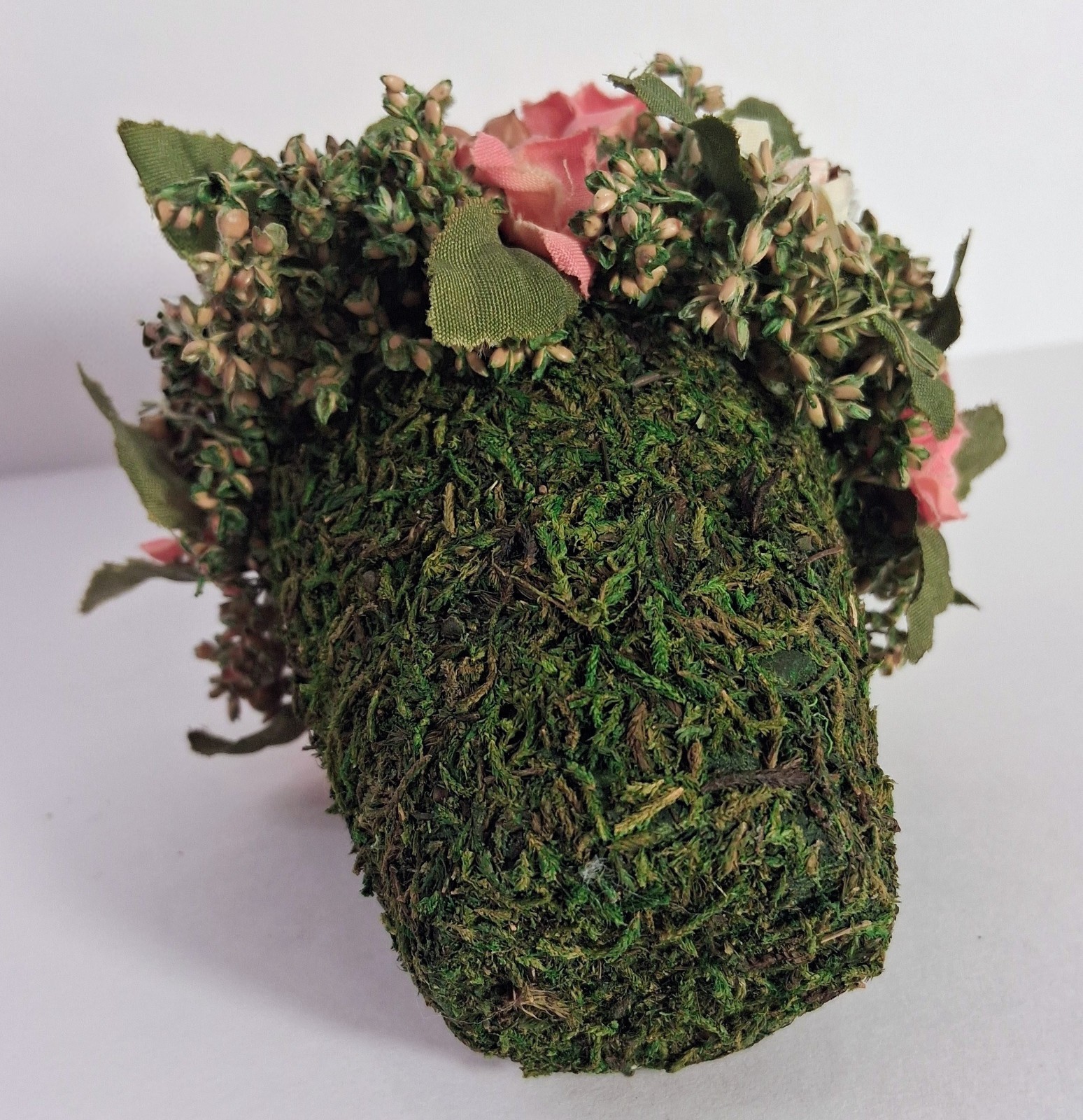 Floral Moss Small Center Piece Home Decor Accent Cottage Farmhouse Fairy Woods