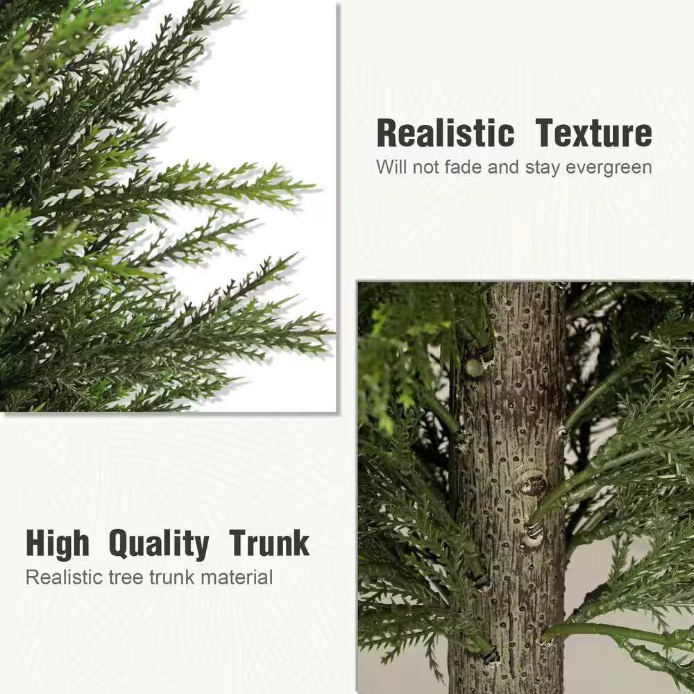 4 Ft. Artificial Cedar Topiary Trees, Faux Cypress Tree, Fake Cypress Tree in Po