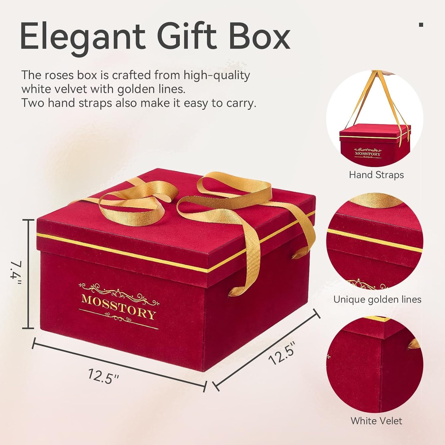 Mosstory Forever Flowers 49-Piece Preserved Roses in a Box Gifts