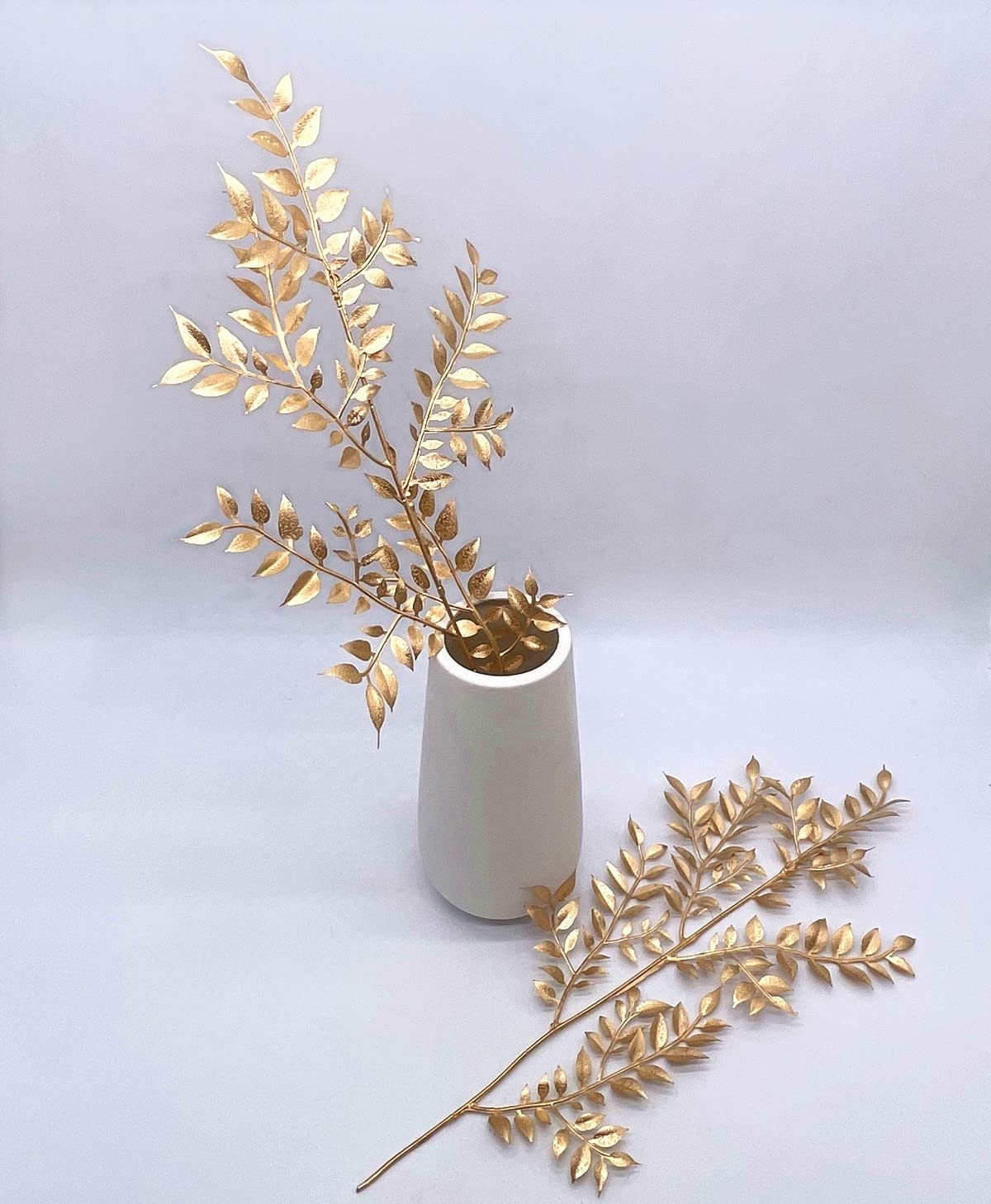 Fake Leaves Plants for Christmas Decor, Gold Artificial Shrubs Grass Foliage …