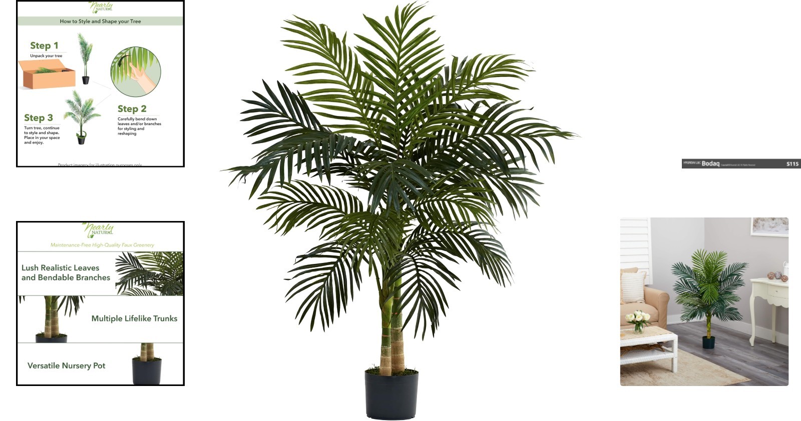 Luxurious 4ft Artificial Double Stalk Palm with Realistic Foliage – Indoor Bliss