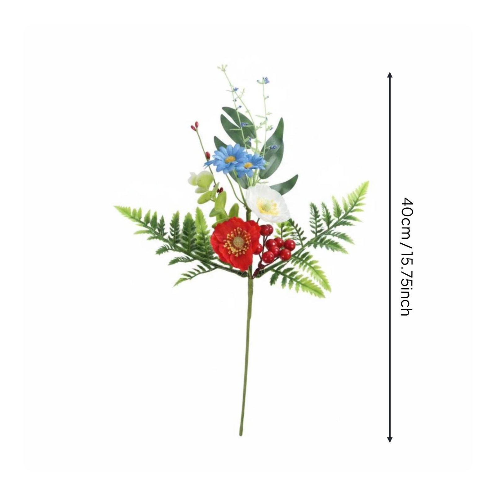 Patriotic Floral Sprig Reusable Independence Day Centerpiece Arrangement