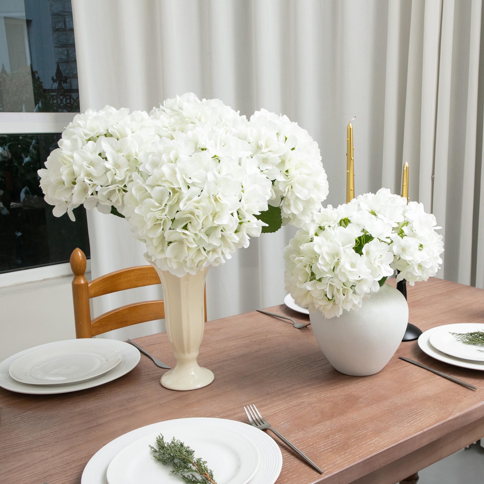 6 PCS Hydrangea Artificial Flowers, Fake Flowers, Suitable for Wedding Decora…