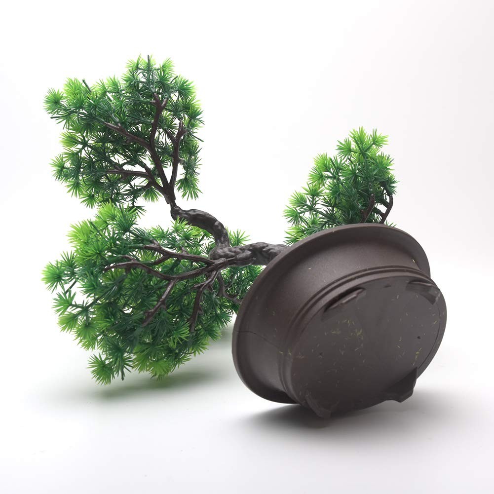 Artificial Bonsai Tree Simulation Pine Potted Fake Green Plant Zen Garden