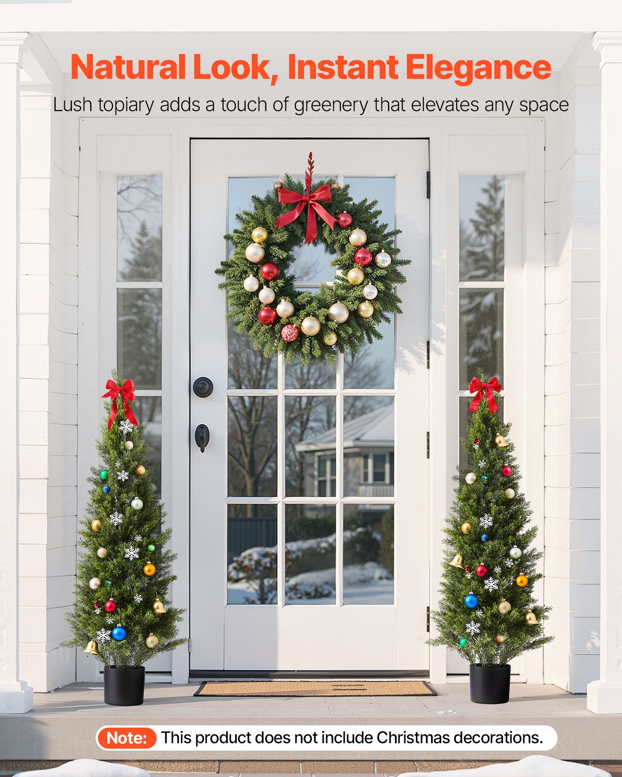 VEVOR Artificial Topiary Cedar Tree 48 Inch Faux Pine Plant Outdoor Garden Home