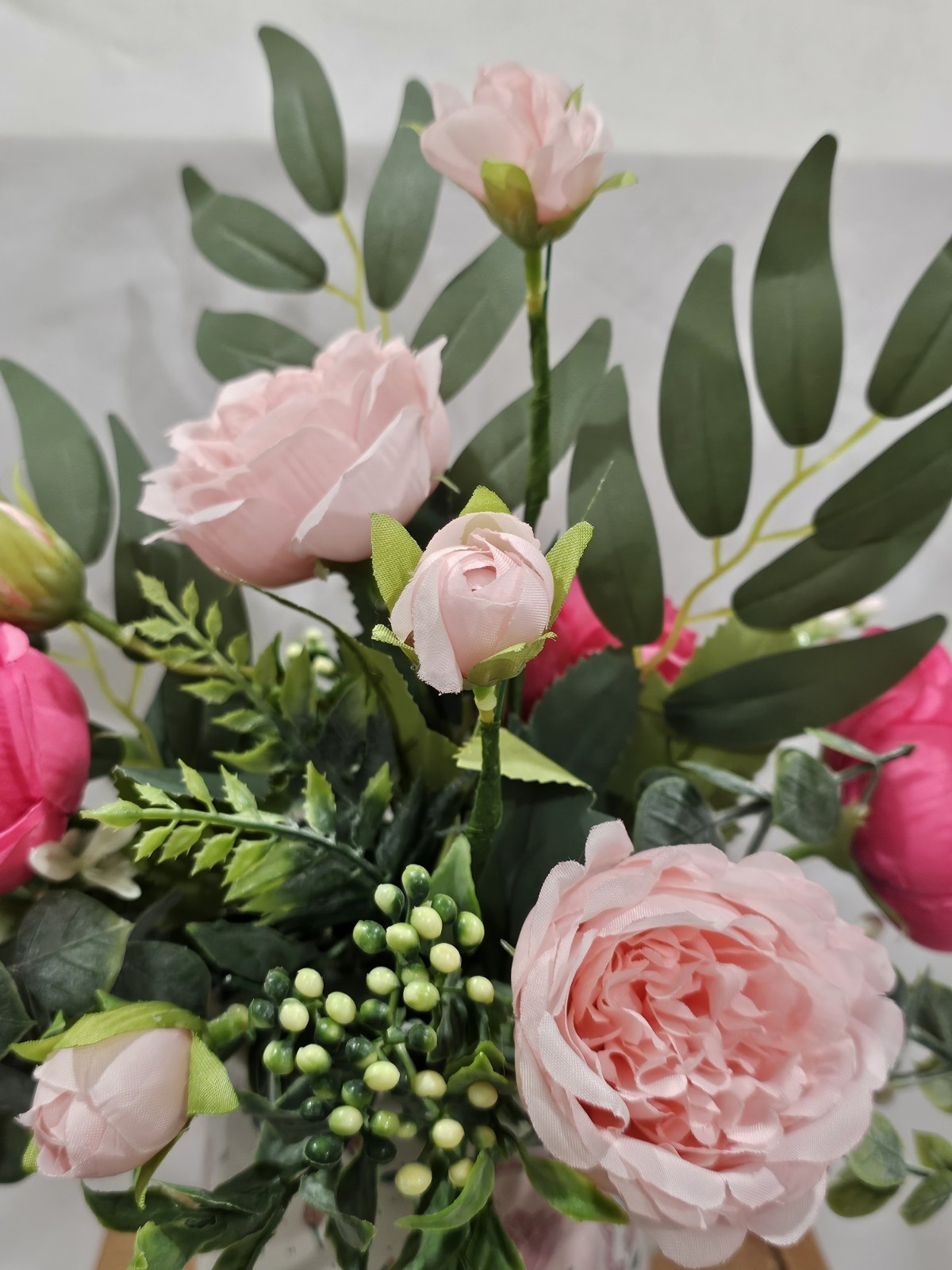 Artificial Pink Rose Flowers in beautiful FRIENSHIP CUP for special someone