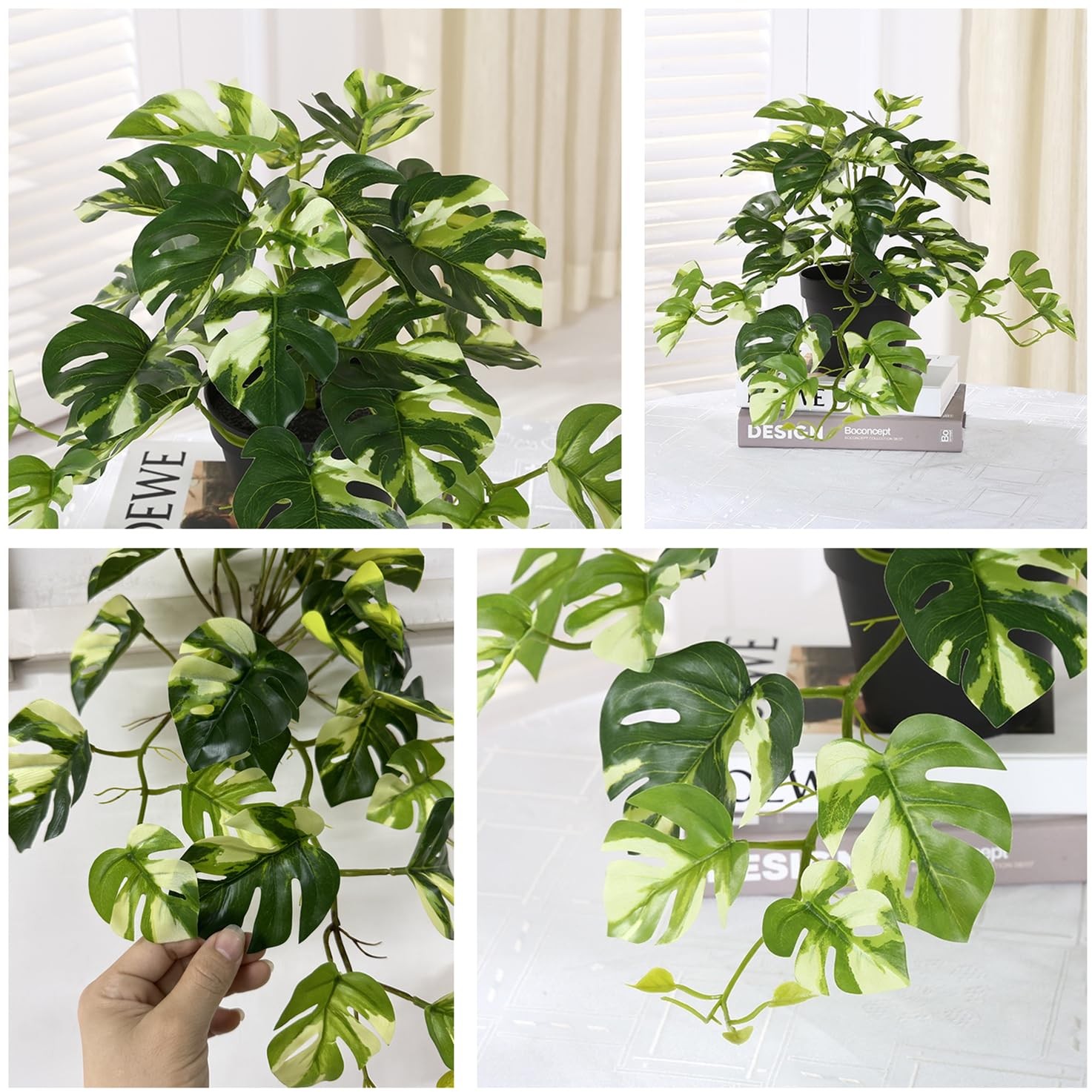 Fake Plants Hanging Small Faux Potted Ivy Vine Artificial Monstera Mini Faux …
