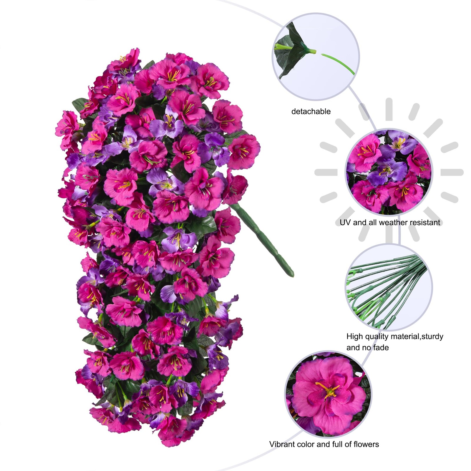 Fake Hibiscus Artificial Hanging Flowers Plants for Outdoors Decoration, 2pcs…