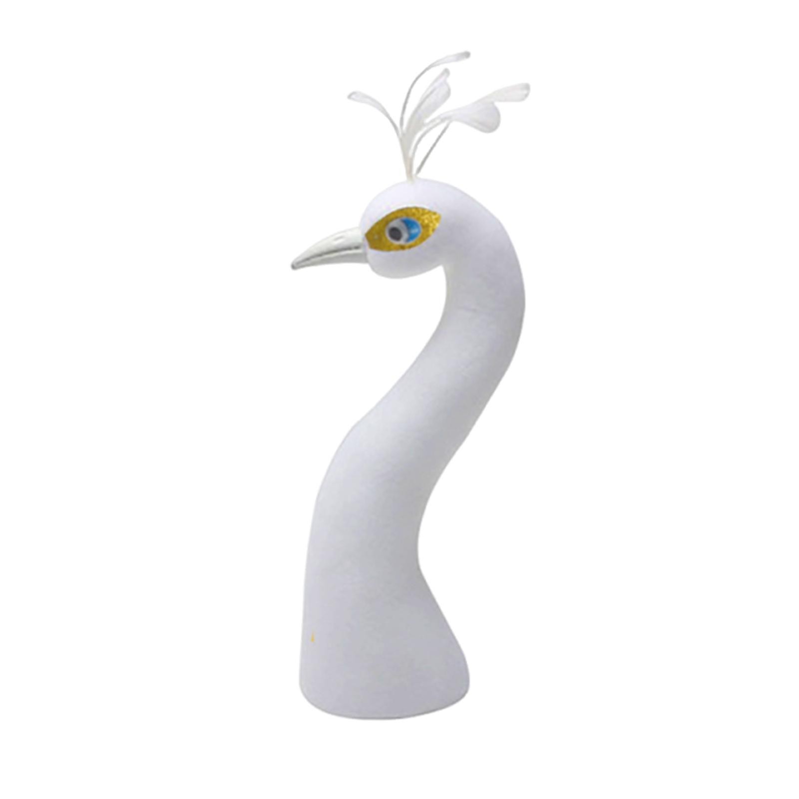 Peacock Mannequin Head Collectible Sculpture Suitable for Home Cabinet Bookshelf