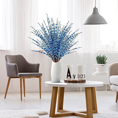 10 Pcs 29.5’’ Long Artificial Jasmine Flowers Tall Fake Flower Light Blue