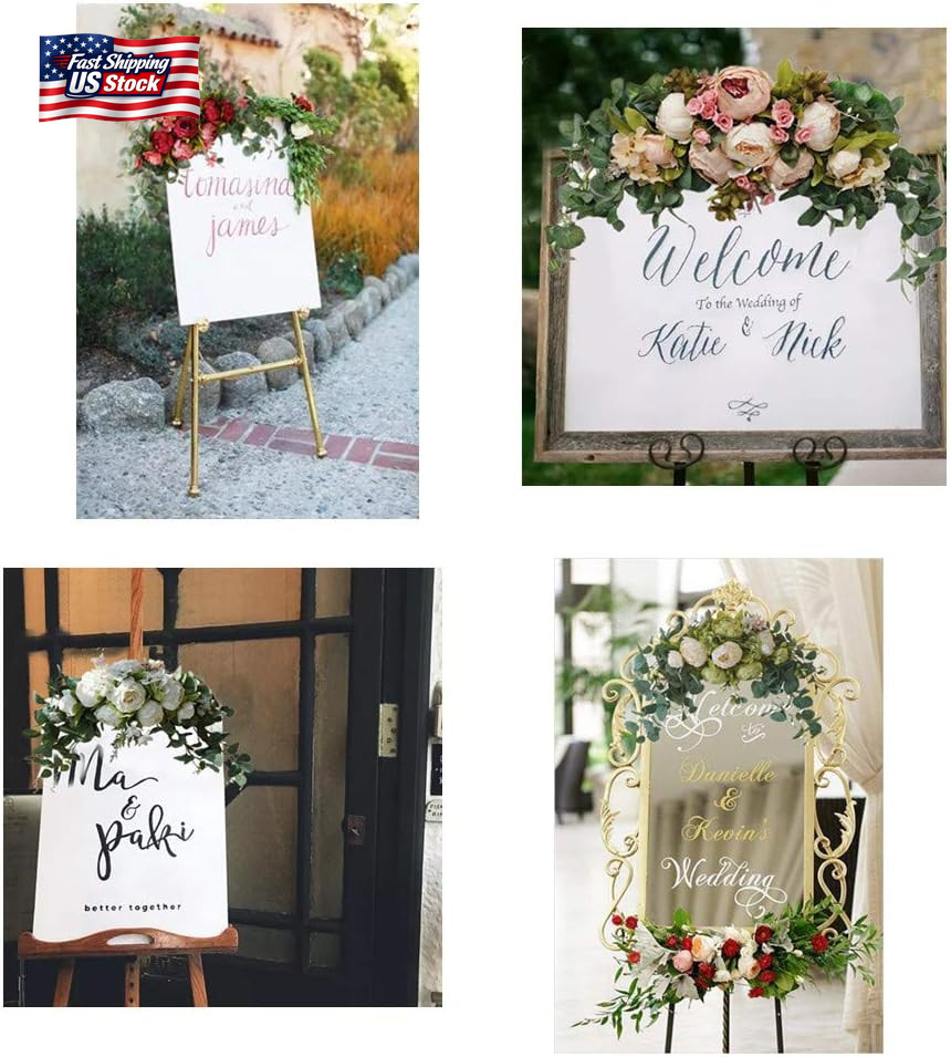 Wedding Arch Flowers, 30 Inch Rustic Artificial Floral Swag for Door Lintel, Gre