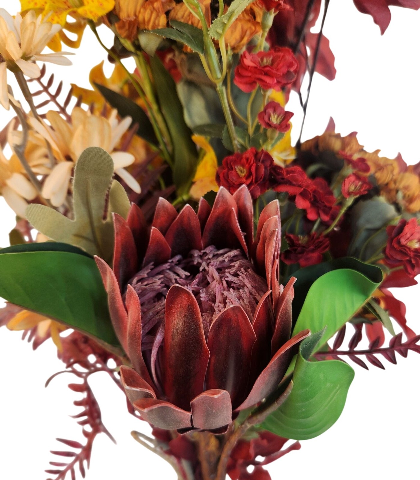 Artificial Mixed Floral Bouquet With Sunflowers Protea Lily & Daisies 20-25 Inch