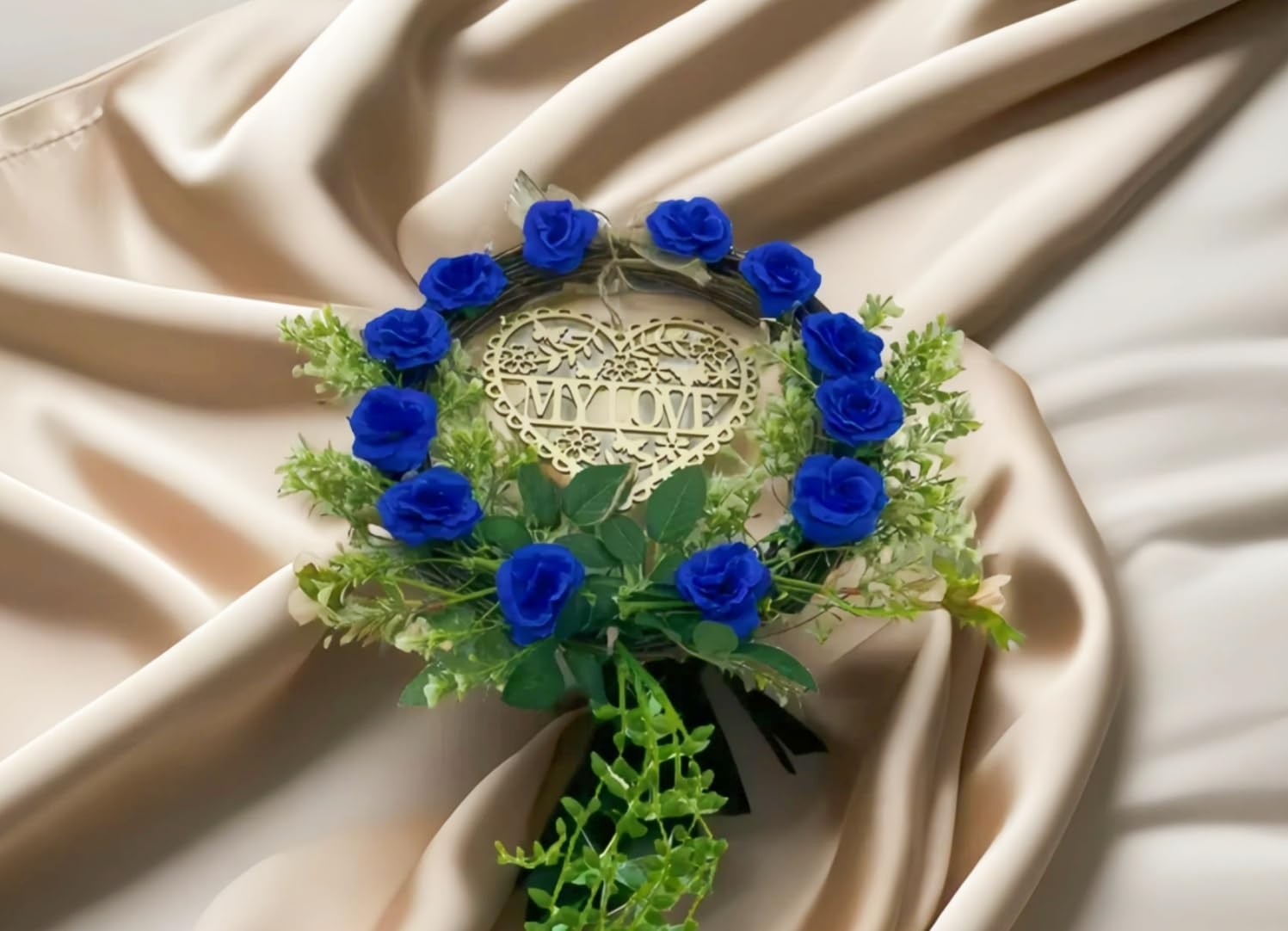 100 PCS Blue 1.9 Inch Mini Artificial Silk Rose Flower Heads Centerpieces