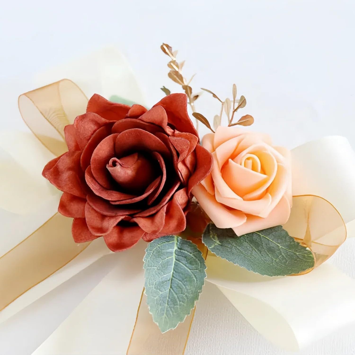 2 Packs Decorative Flowers for Wedding Car Mirror,14 Inch Wedding Car Door Handl