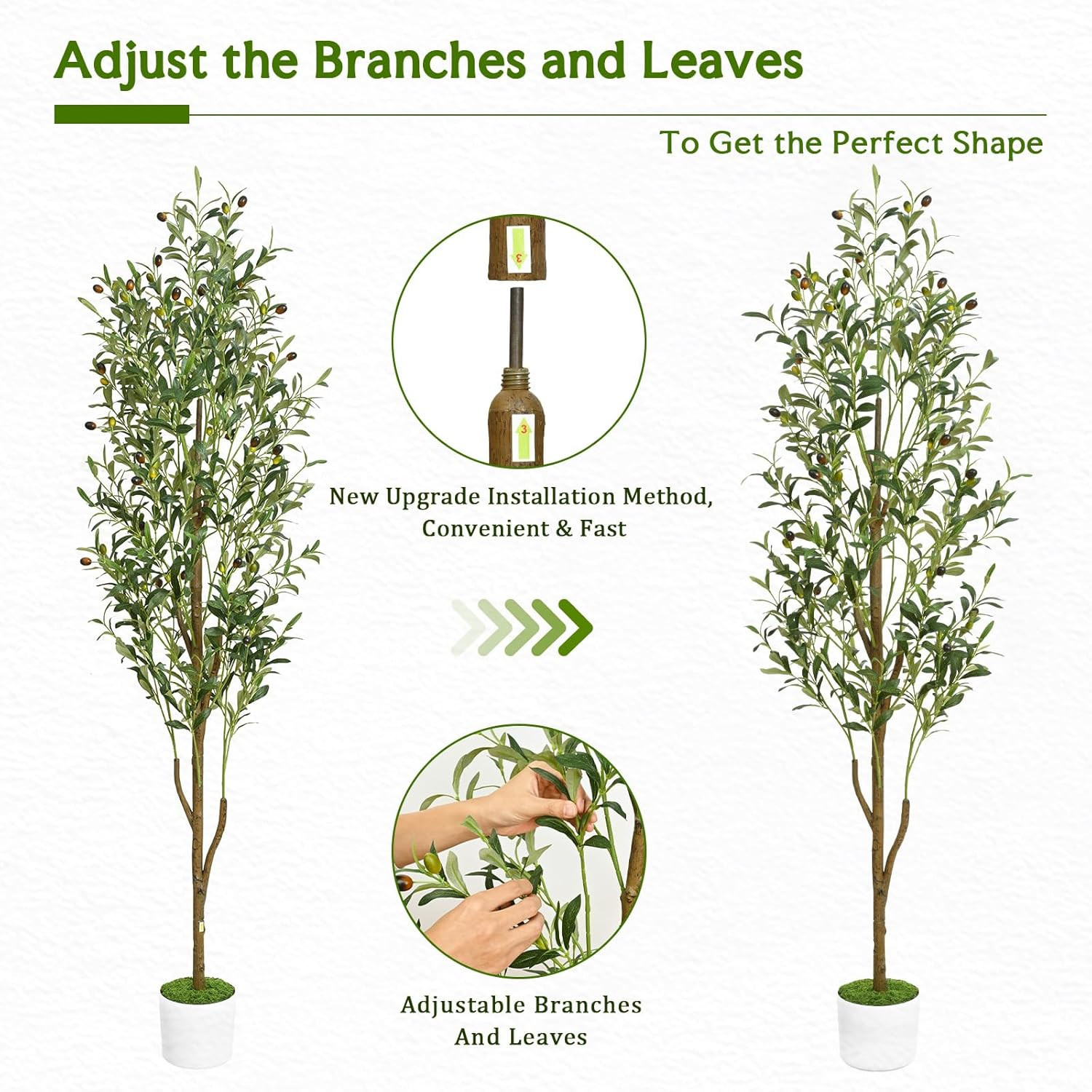 Artificial Olive Tree, 6FT Tall Faux Olive Trees with Planter & Basket