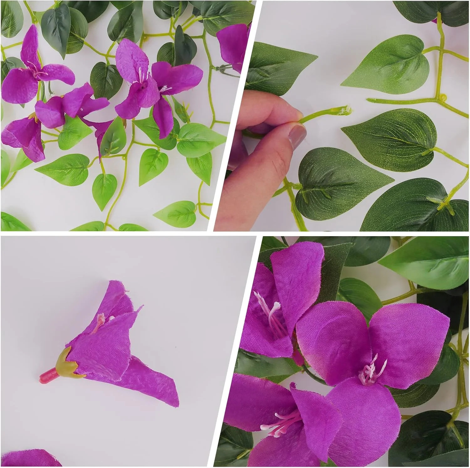 Artificial Hanging Flowers Bougainvillea, UV Resistant Faux Silk Flower Fabric V