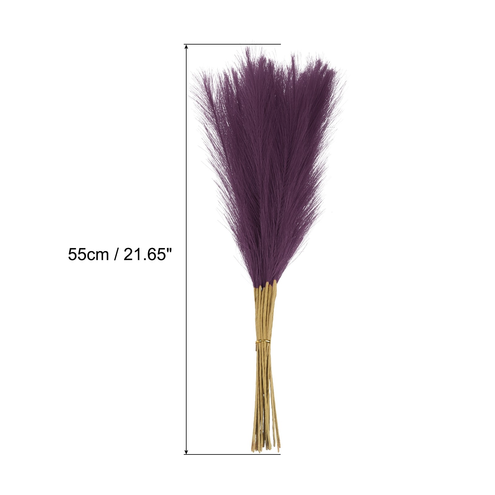 15Pcs Pampas Artificial Grass 21″ Fake Pampas for Wedding Decoration Dark Purple