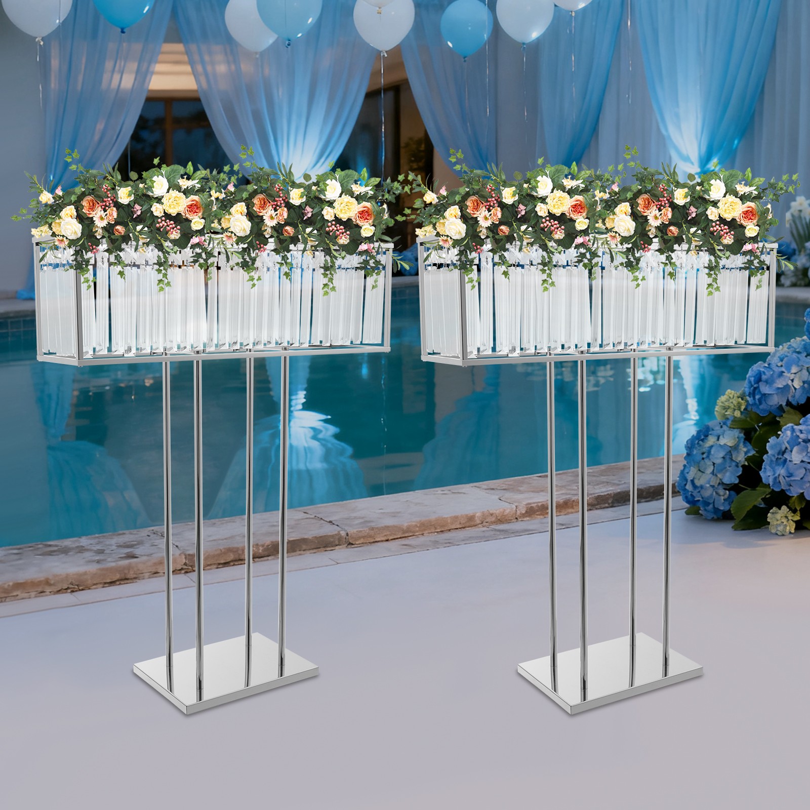 2pcs Flower Stand for Wedding Birthday Party Events 70*90cm Wedding Flower Stand
