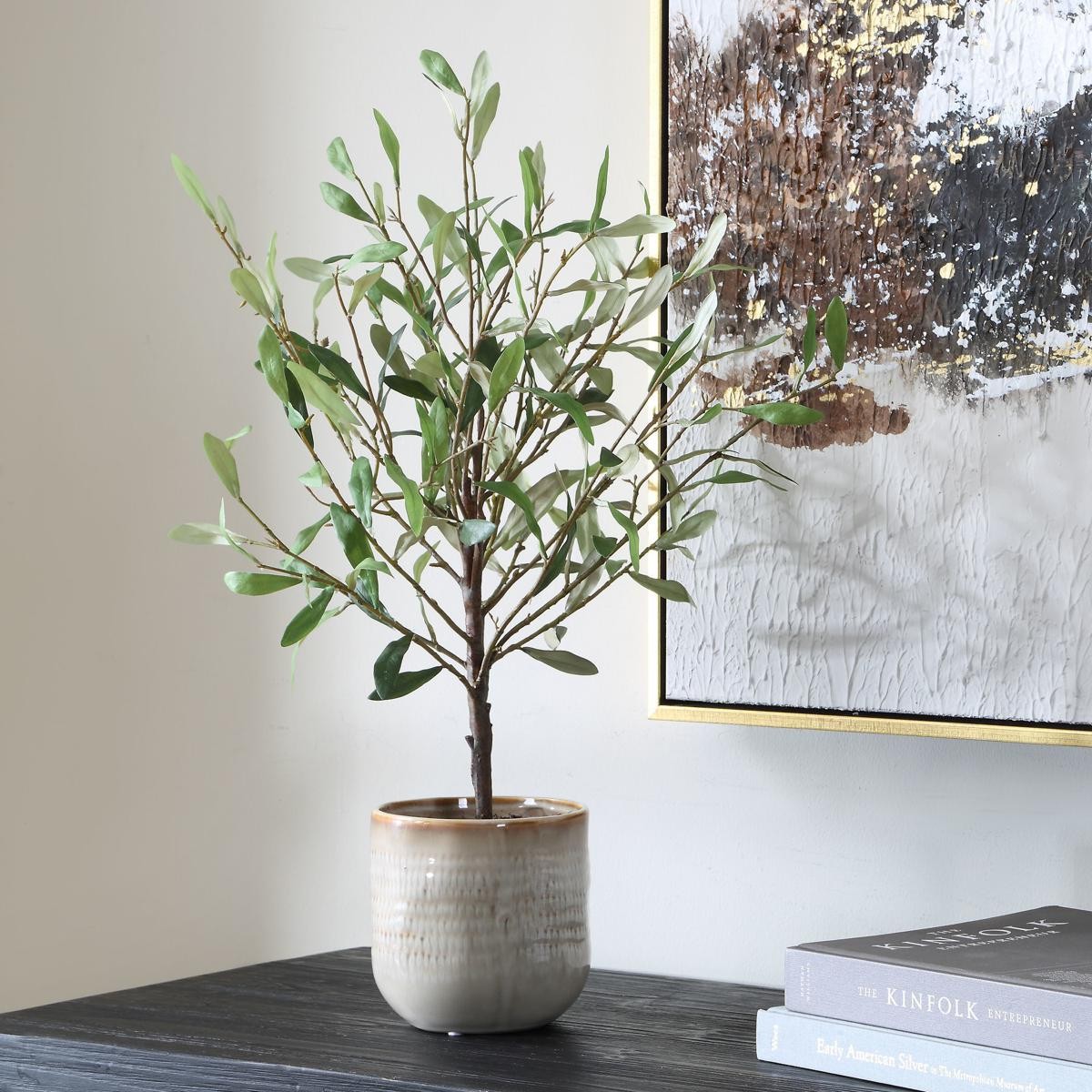 Uttermost 60264 Solea Olive Neutral Tan and Green Accent & Vase