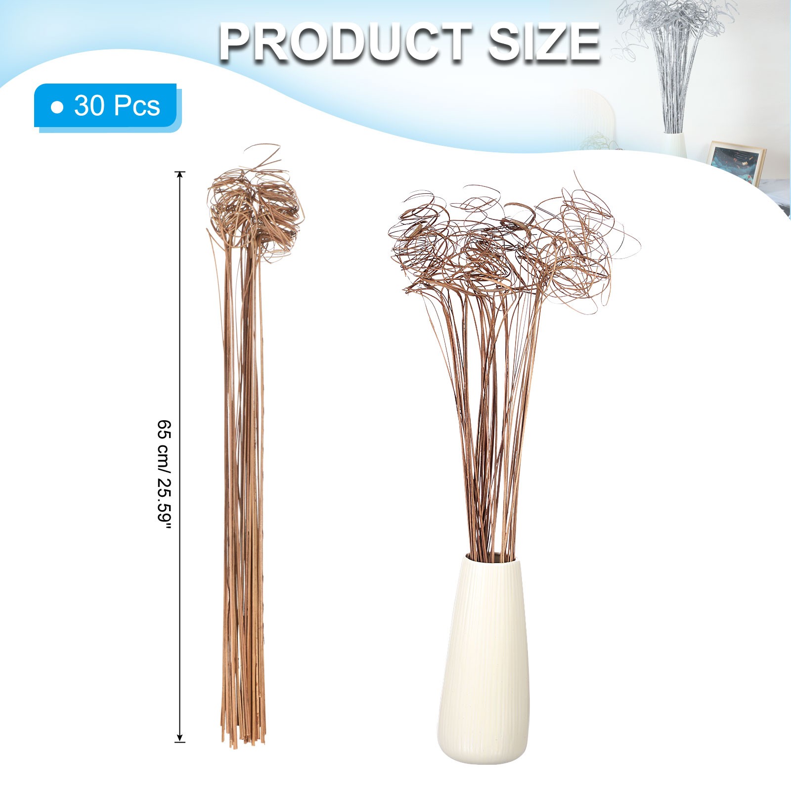 30 Pcs Dried Curly Willow Branches Natural Branches Twigs, Wooden