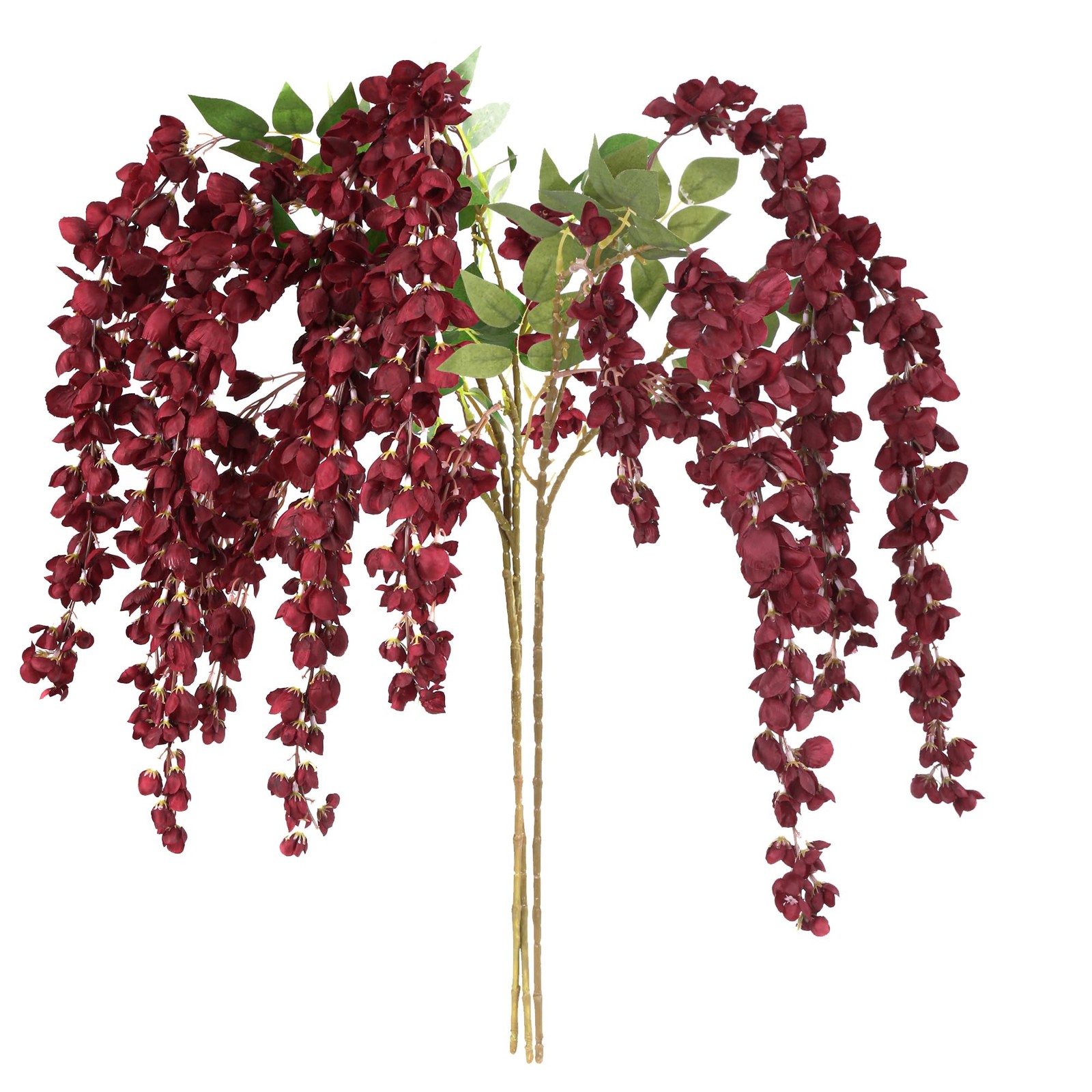 3Pcs Wisteria Artificial Flowers Branches 43In Fake Wisteria Floral Hanging P…