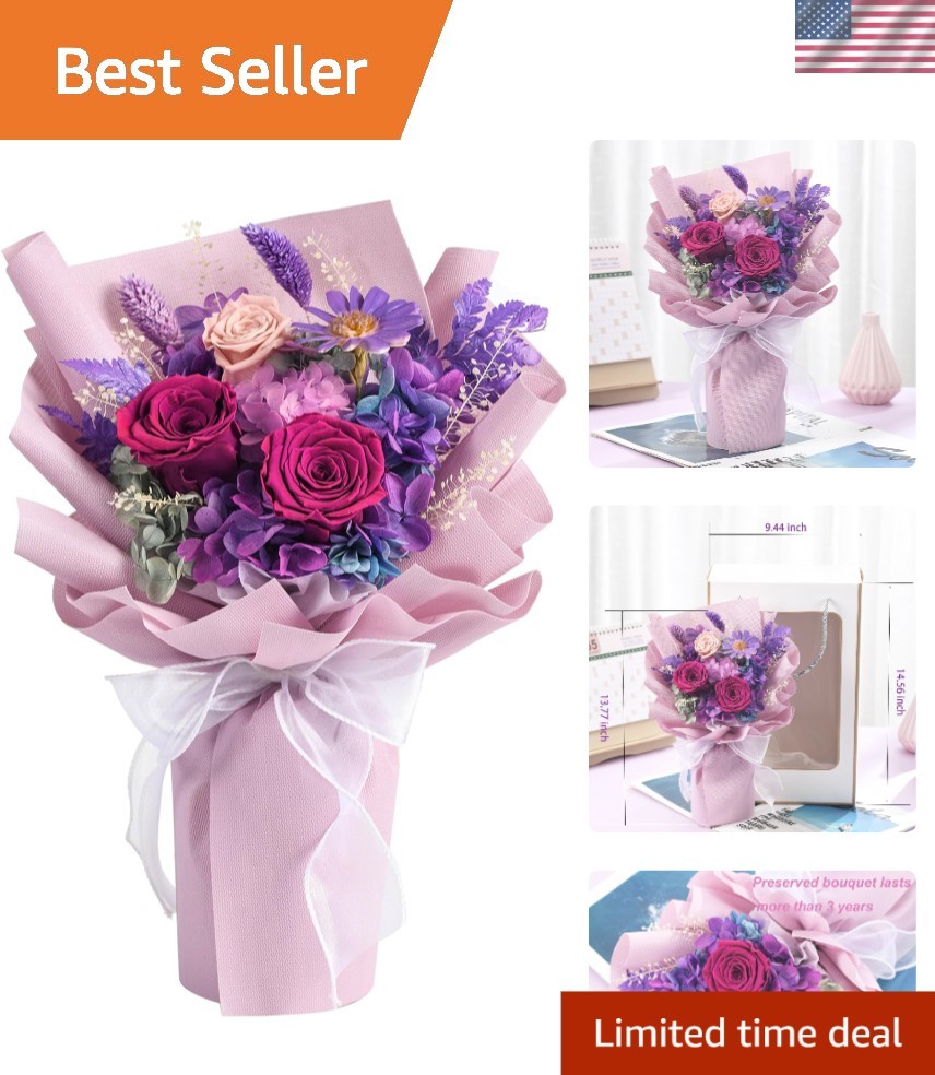 Preserved Flowers Bouquet for Delivery Long Lasting Gift for Women