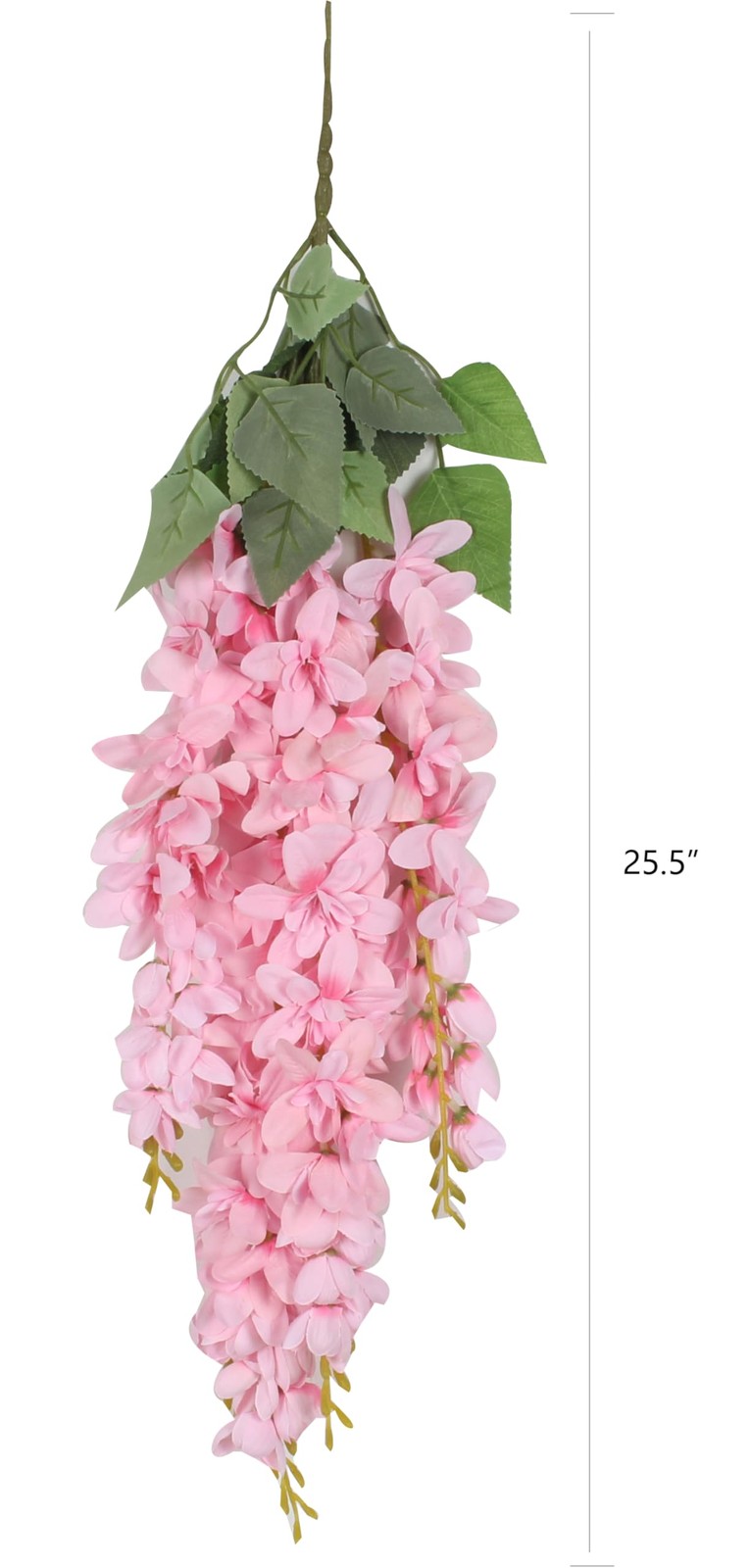 Silk Wisteria Artificial Fake Flower Hanging Vine Bush Pink 2.13 Feet 4 PCS